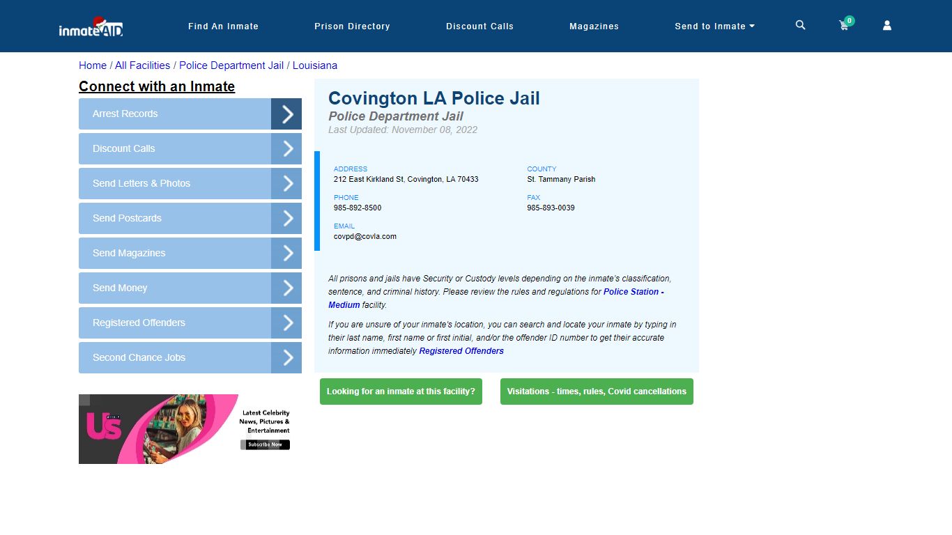 Covington LA Police Jail & Inmate Search - Covington, LA