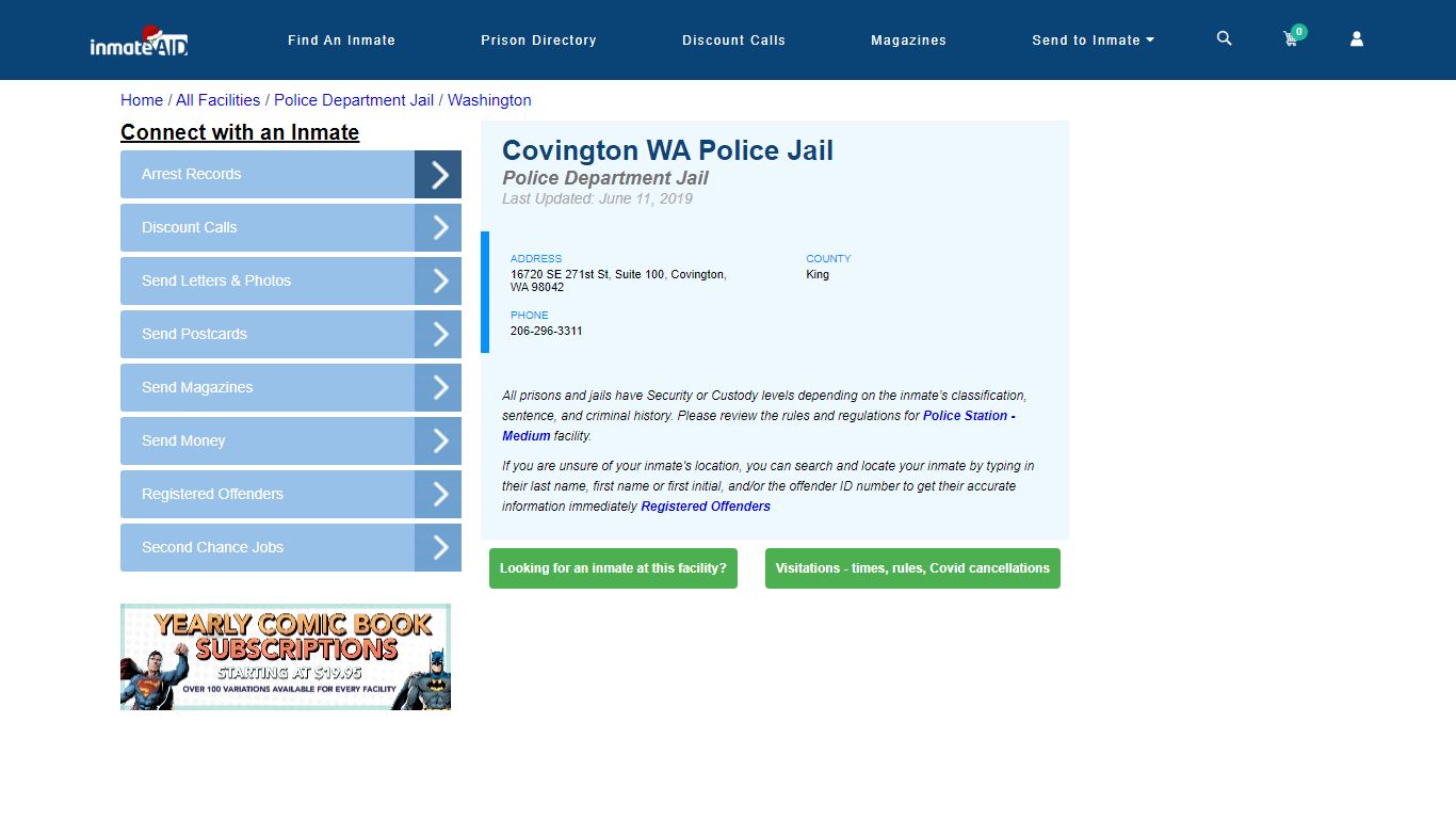 Covington WA Police Jail & Inmate Search - Covington, WA